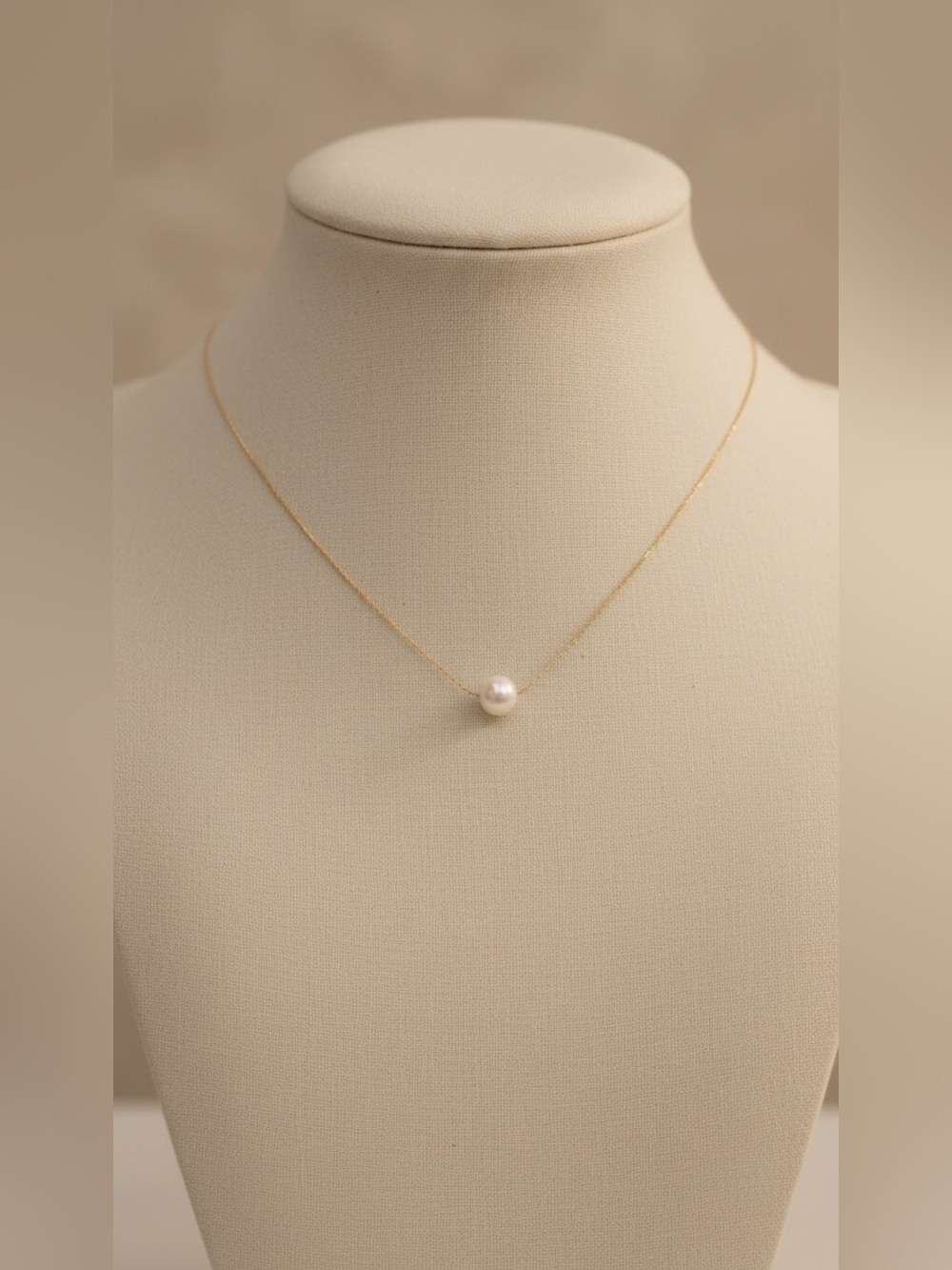 14k Gold Plated Single Pearl Necklace. New. - Picture 6 of 10